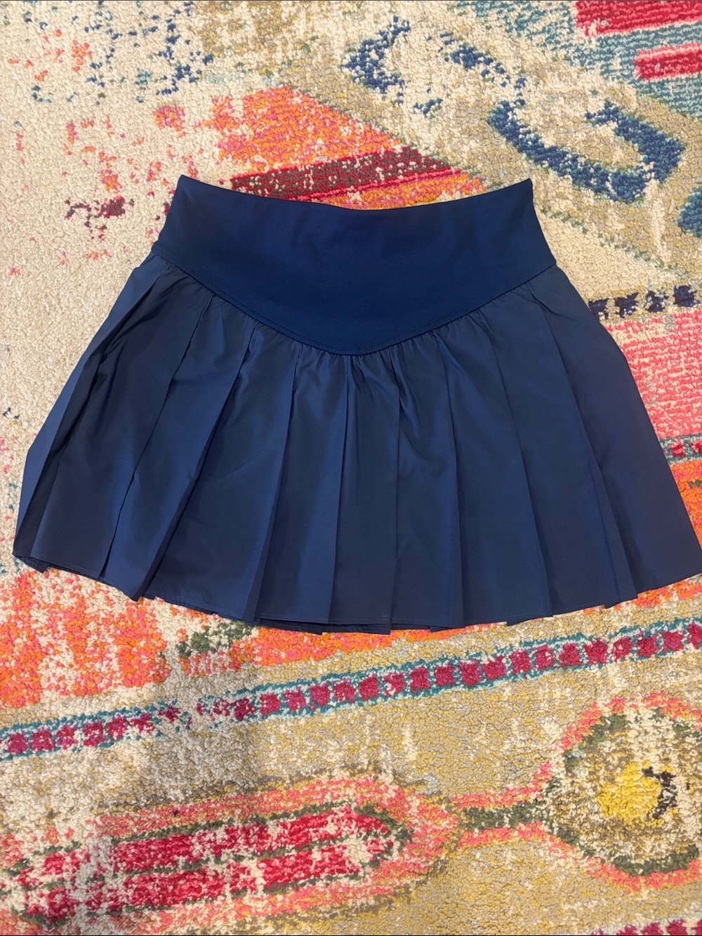 *NWT* Free People Navy Pleated Circle Skirt M